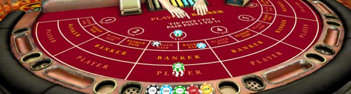 online baccarat table and dealer